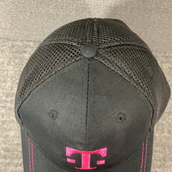 T-Mobile Tuesdays Trucker Hat Women's OSFA Black Hot Pink Mesh Back Strapback - Picture 5 of 13